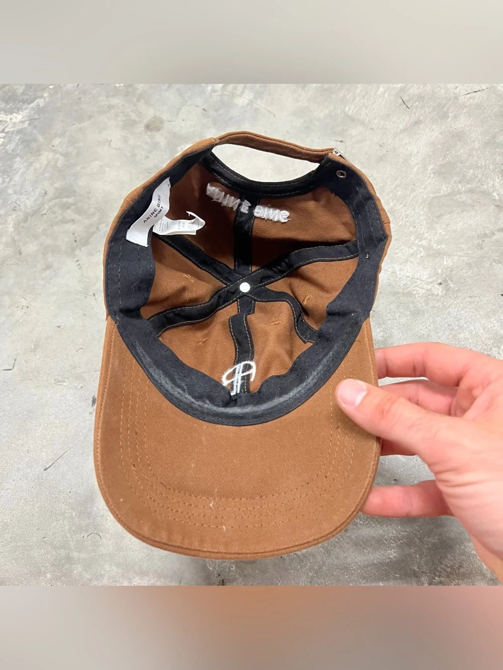 Anine Bing Sport Brown Adjustable Baseball Cap Hat Logo Embroidered One Size